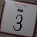 Damask Flourish Numeric Wedding Table Numbers Pink Black