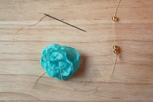 Step 5: Sew Fabric Circles Together with Embellishment