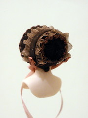 brown velvet bonnet