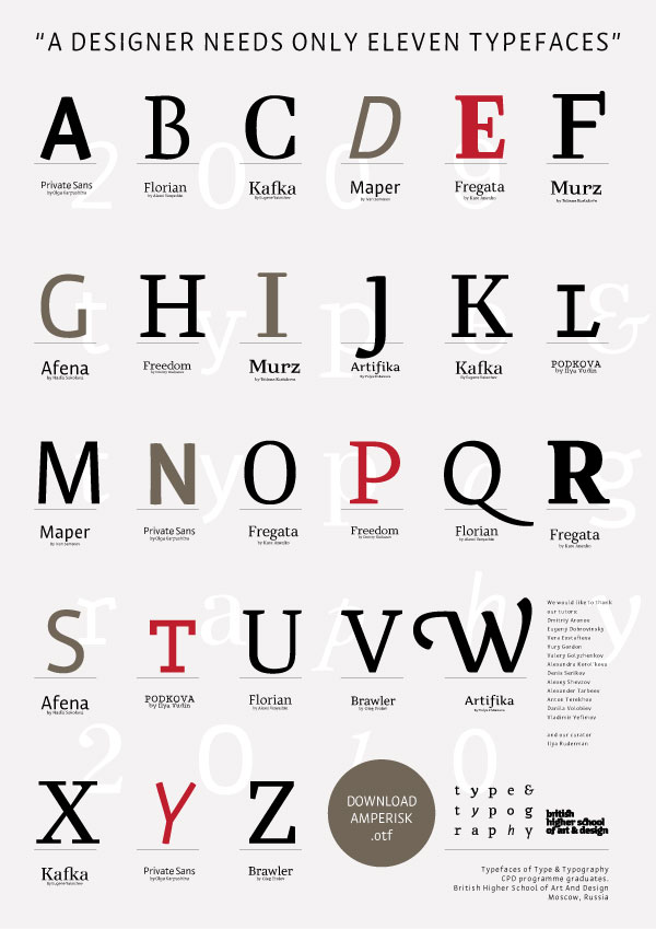 Amperisk  a typeface from T&T graduates