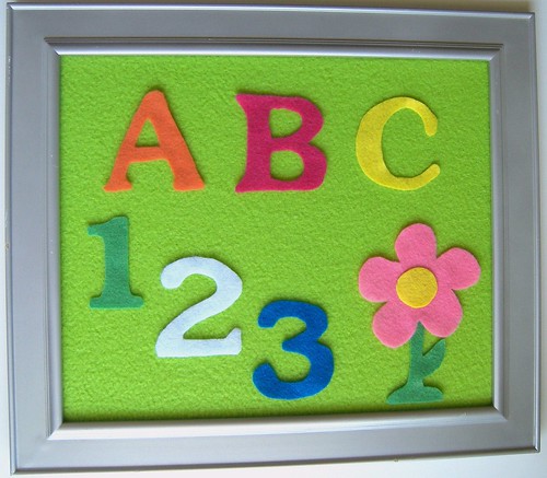 Framed Felt/Flannel Board with ABCs and Numbers