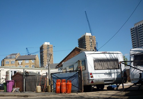 dreaming of a council flat - from the traveller camp, Bow Triangle by david sankey