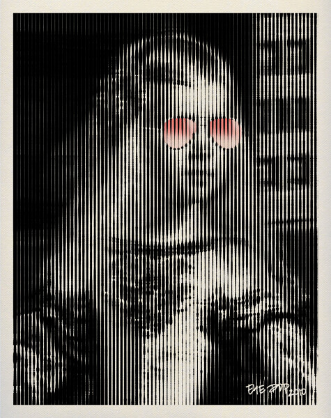 Menina Pink Sunglasses Barcode Pop Art Portrait, Peter Potamus, 2010