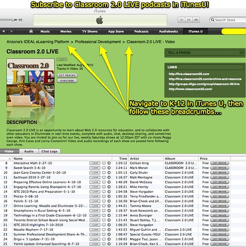 Subscribe to Classroom 2.0 LIVE podcasts in iTunesU!