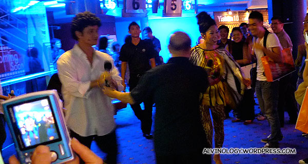 Phua Chu Kang and Rosie making their appearances after the movie screening
