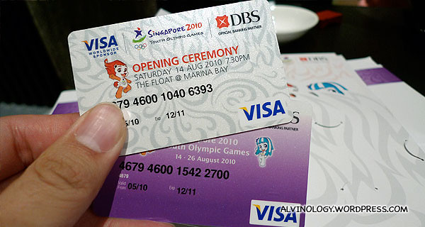 YOG ticket which is also a DBS stored value VISA card