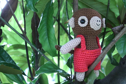 puppies and monkeys. I finally finished a monkey I have been working on for awhile (pattern is 