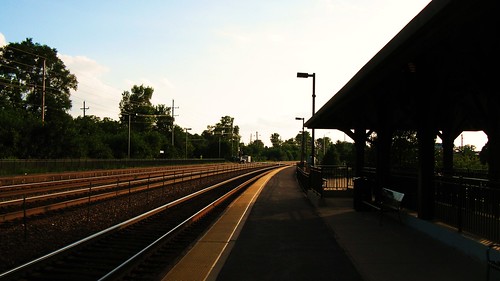 Evening at the College Avenue Metra commuter rail station. Wheaton Illinois. Saturday, August 14th, 2010. by Eddie from Chicago