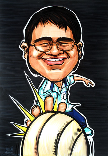 Volleyball player caricature