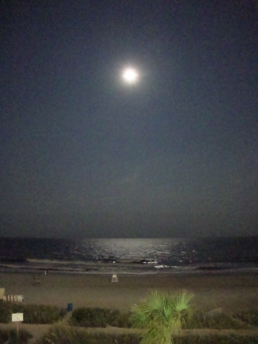 full moon over the ocean tonight!