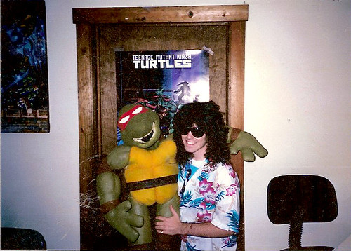 Ryan Brown again  & Muppet puppeteer Tony Basilicato 's TMNT puppet in old NoHo Mirage office (( 1987 ))
