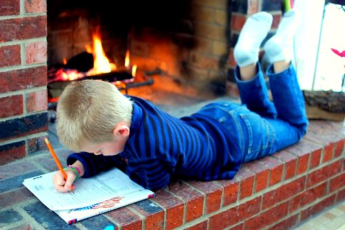 homework by the fire