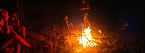 Campfire at the pipeline