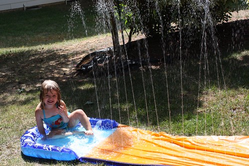 Loving the slip & slide in the backyard