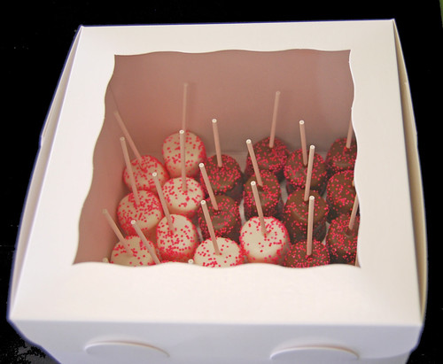 pink and white marshmallow pops for a bunco night