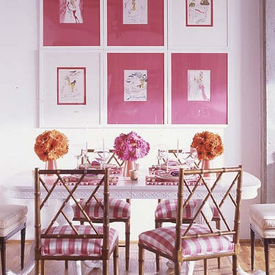 Pink & White Dining Room