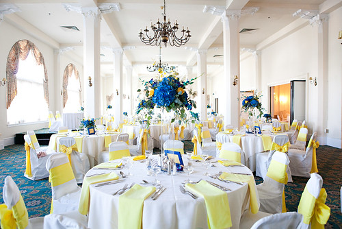blue and yellow wedding motif