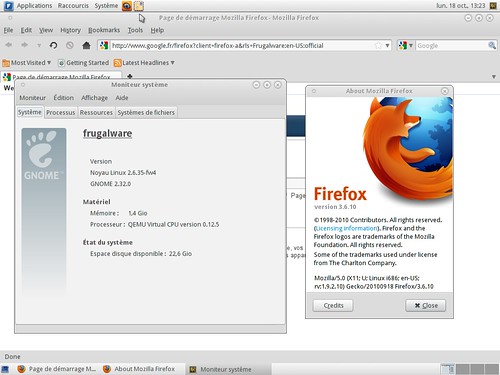 frugalware 1.4pre1 avec Gnome et Mozilla Firefox.
