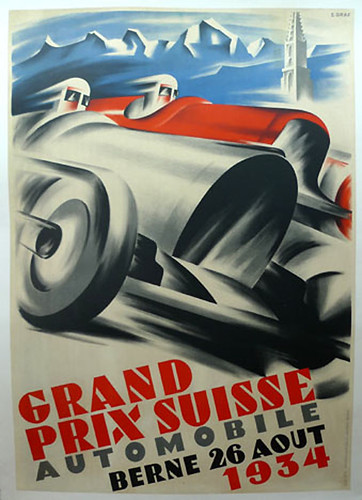 004-Grand Prix Suisse, 1934-© 2010 Vintage Auto Posters. All Rights Reserved