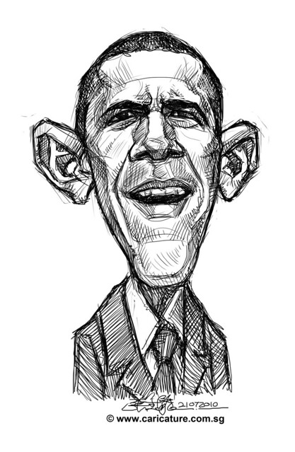 digital sketch studies of Barrack Obama- 1