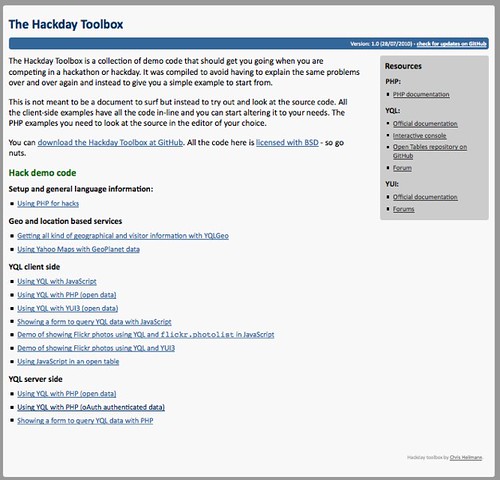 The Hackday Toolbox