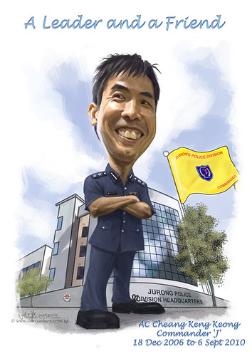 digital caricature for Singapore Police Force A2