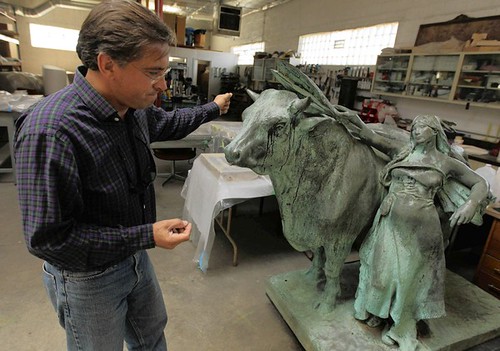 Recovered Daniel Chester French Bull statue