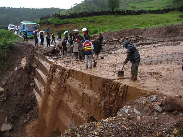 Mudslide, somewhere outside of Jiulong, Yunnan