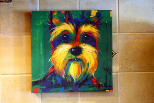 in the kitchen ~ Yorkie painting