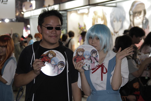 Me with Rei Ayanami cosplayer booth girl
