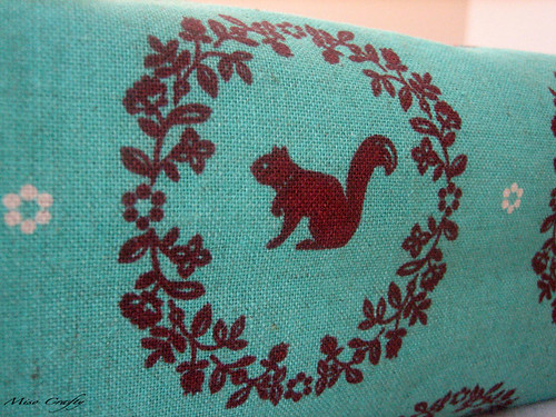 Teal Echino Woodland Project Bag - Fabric
