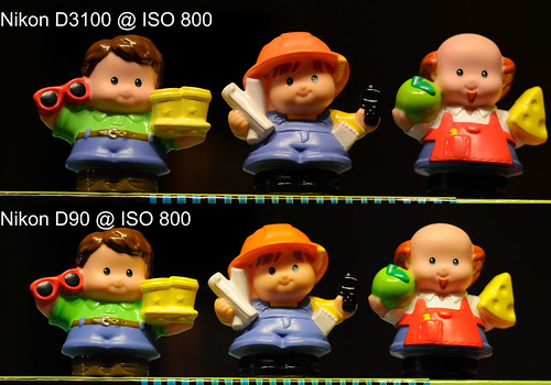 Nikon D3100 vs Nikon D90 @ ISO 800