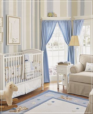 cortina azul quarto de bebe