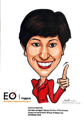 Caricature for EO Singapore - Indranee Rajah