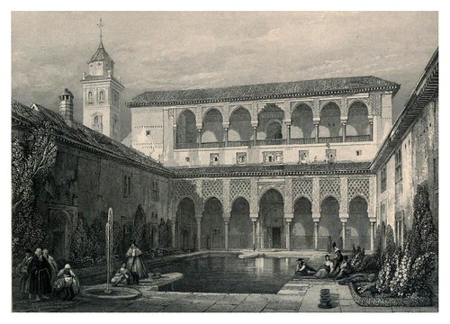 011-Patio de la Alberca-Tourist in Spain-Granada-1835-David Roberts