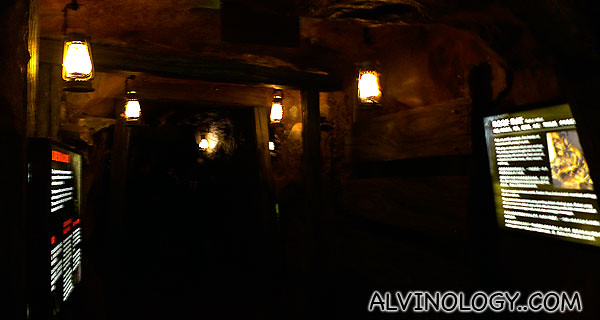 The snakes enclosure was converted into some sort of haunted caves showcase