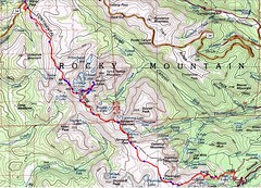 Topo Map of Milner Pass to Bear Lake Continental Divide Traverse