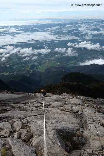 A climber going down Mt Kinabalu