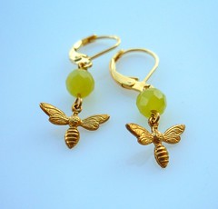 tiny bee earrings
