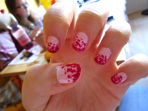 pink nail polish designs. Pink Fire nail polish designs