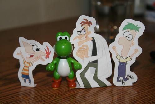 Phineas, Yoshi, Doofenshmirtz, and Ferb