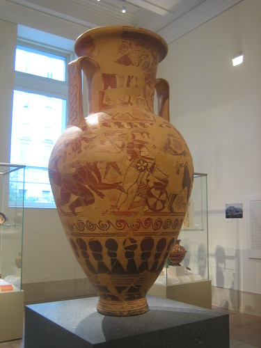 Terracotta neck-amphora (storage jar), Greek, Attic, Proto-Attic, second quarter of the 7th century B.C. _8207