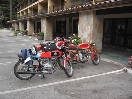 Gilera and a Ducati at the Moto Giro Di California by Vintage Italian Restoration