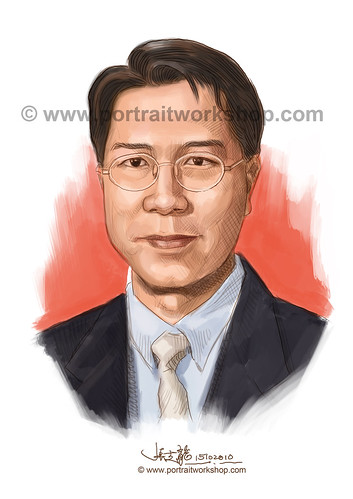 digital portrait illustration of Perng Peck Seng watermark