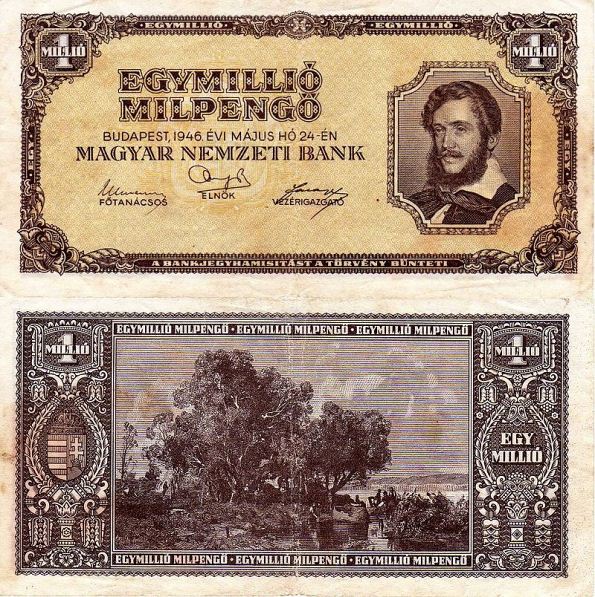 1 milión MilPengő Maďarsko 1946, P128
