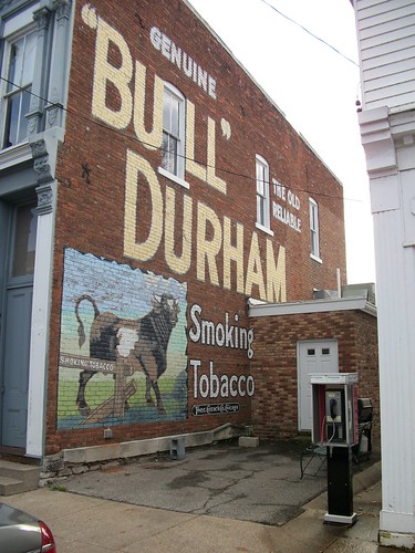 restored "bull" durham ghost sign