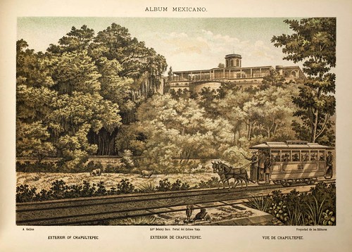 008-Exterior de Chapultepec- Album Mexicano  Coleccion de Paisajes Monumentos Costumbres..1875-1855