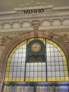 Clock in the trainstation of Porto