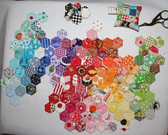 dqs9 hexies, wip 2/ OR spot the crazy eyed bunny