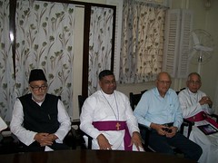 (L-R) Maulana Zaheer Abbas Rizvi, Bishop Parkash Pathole, J F Rebeiro, Bishop Agenelo .JPG by TwoCircles.net